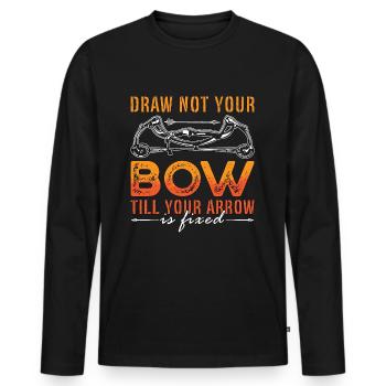 Tir à l’arc Tirez pas votre tir Arrow Target Archer - T-shirt manches longues Premium bio Homme - noir - Devant - Nico (187cm)