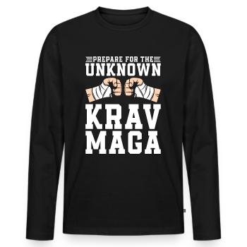 Krav Maga se prépare pour le combattant MMA de combat rapproché - T-shirt manches longues Premium bio Homme - noir - Devant - Nico (187cm)