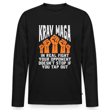 Krav Maga In Real Fight Your Combat Sports Fighter - Men's Premium Organic Long Sleeve Shirt - black - Front - Nico (187cm)