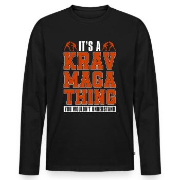 Krav Maga It's A Krav Maga Thing Military Fighter - Men's Premium Organic Long Sleeve Shirt - black - Front - Nico (187cm)