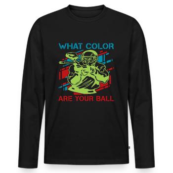 Paintball De quelle couleur sont Splatter Paintball Player - T-shirt manches longues Premium bio Homme - noir - Devant - Nico (187cm)