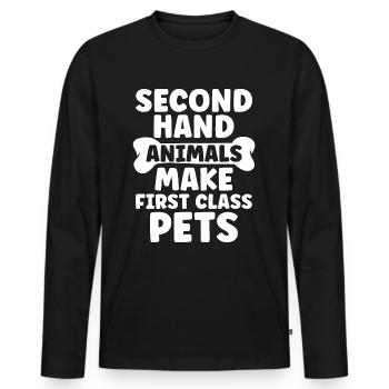 Animal Rescue Second Hand Adoption Animal Rescuer - Männer Premium Bio Langarmshirt - Schwarz - Vorne - Nico (187cm)