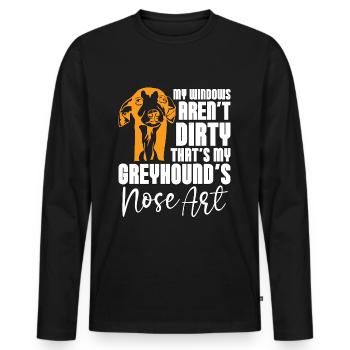 Greyhound Racing My Windows Rescue Greyhound Racer - Männer Premium Bio Langarmshirt - Schwarz - Vorne - Nico (187cm)