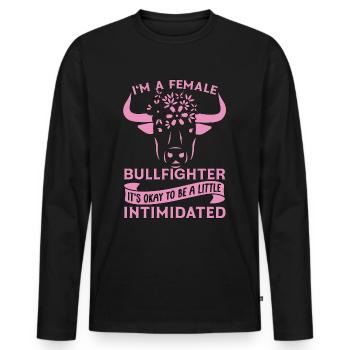 Bullfighting I'm A Female Bullfighter Rodeo Clown - Men's Premium Organic Long Sleeve Shirt - black - Front - Nico (187cm)