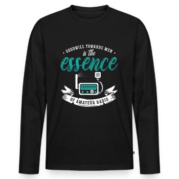 Ham Radio Goodwill Towards Men Antenna Radio Tower - Men's Premium Organic Long Sleeve Shirt - black - Front - Nico (187cm)