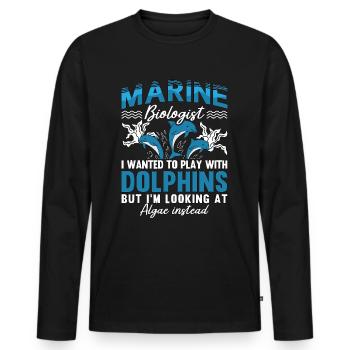 Marine Biologist I Wanted To Play Marine Science - Männer Premium Bio Langarmshirt - Schwarz - Vorne - Nico (187cm)