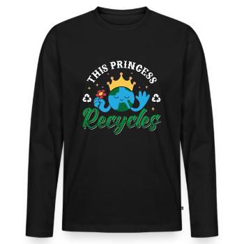 Recycling This Princess Recycles Go Green Recycler - Men's Premium Organic Long Sleeve Shirt - black - Front - Nico (187cm)