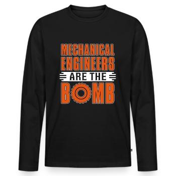 Mechanical Engineers Are The Bomb Auto Mechanic - Men's Premium Organic Long Sleeve Shirt - black - Front - Nico (187cm)