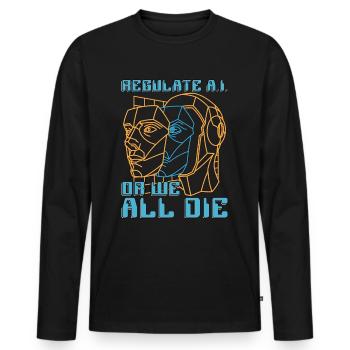 Artificial Intelligence Regulate A.I Or Programmer - Men's Premium Organic Long Sleeve Shirt - black - Front - Nico (187cm)