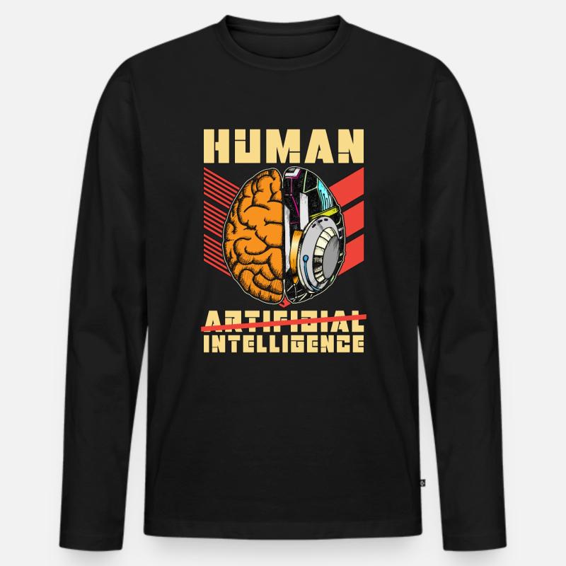 Artificial Intelligence Human Artificial Engineer - Men's Premium Organic Long Sleeve Shirt - black