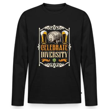 Beer Brewing Celebrate Diversity Beer Home Brewer - Men's Premium Organic Long Sleeve Shirt - black - Front - Nico (187cm)