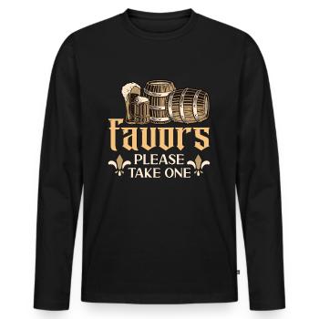 Beer Brewing Favors Please Take One Home Brewer - Men's Premium Organic Long Sleeve Shirt - black - Front - Nico (187cm)