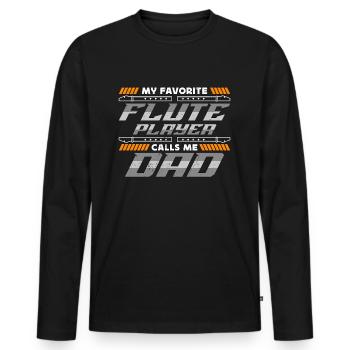 Flutes My Favorite Flute Player Instrument Flutist - Männer Premium Bio Langarmshirt - Schwarz - Vorne - Nico (187cm)