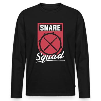 Caisse claire Caisse claire Snare Squad Instrument Drumming Batteur - T-shirt manches longues Premium bio Homme - noir - Devant - Nico (187cm)
