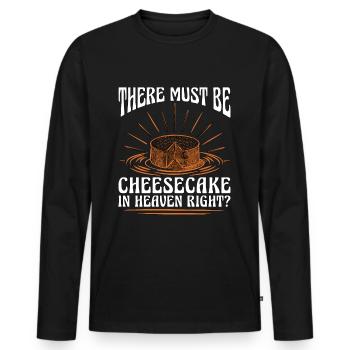 Cheesecake There Must Be Desserts Cheesecake Lover - Men's Premium Organic Long Sleeve Shirt - black - Front - Nico (187cm)