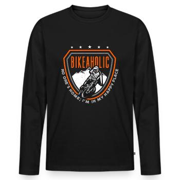 Bicycle Bikeaholic No One's Home Road Bike Cyclist - Männer Premium Bio Langarmshirt - Schwarz - Vorne - Nico (187cm)