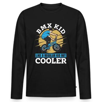 BMX Racing BMX Kid Like A Regular Kid Bicyclette - Men's Premium Organic Long Sleeve Shirt - black - Front - Nico (187cm)