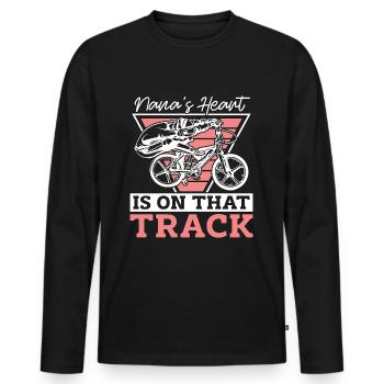 BMX Racing Nana's Heart Is On That Track Bicycle - Men's Premium Organic Long Sleeve Shirt - black - Front - Nico (187cm)