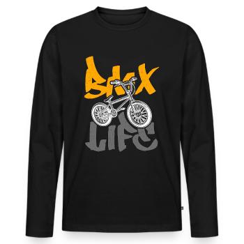BMX Racing BMX Life Bicyclette Cyclist Bike Racing - Men's Premium Organic Long Sleeve Shirt - black - Front - Nico (187cm)