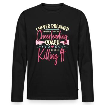 Cheerleading Je n’ai jamais rêvé que j’encouragerais - T-shirt manches longues Premium bio Homme - noir - Devant - Nico (187cm)
