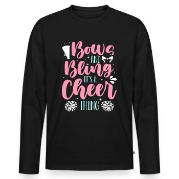 Cheerleading s’incline et bling c’est une acclamation - T-shirt manches longues Premium bio Homme - noir - Devant - Nico (187cm)
