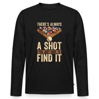 Cue Sports Il y a toujours un coup que vous billard de piscine - T-shirt manches longues Premium bio Homme - noir - Devant - Nico (187cm)