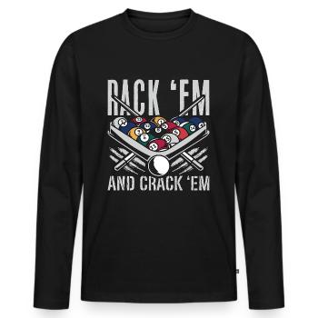Cue Sports Rack 'et Crack Snooker Pool Player - T-shirt manches longues Premium bio Homme - noir - Devant - Nico (187cm)