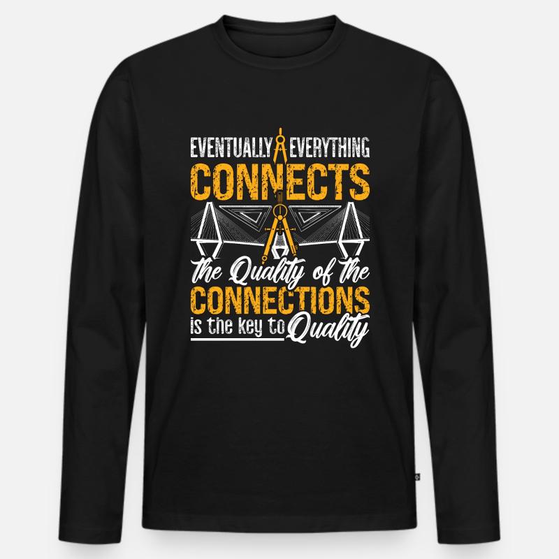 Eventually Everything Connects Builder Architects - Männer Premium Bio Langarmshirt - Schwarz