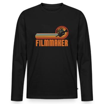 Filmmaking Filmmaker Retro Cinematographer Camera - Men's Premium Organic Long Sleeve Shirt - black - Front - Nico (187cm)