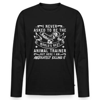 Animal Trainer I Never Asked To Be The Zookeeper - Men's Premium Organic Long Sleeve Shirt - black - Front - Nico (187cm)