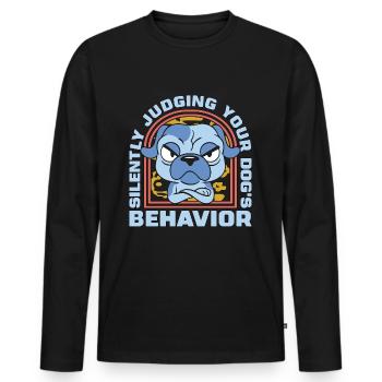 Le dresseur d’animaux juge silencieusement votre sauvetage d’animaux - T-shirt manches longues Premium bio Homme - noir - Devant - Nico (187cm)