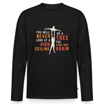 Contorsion que vous ne regarderez jamais cerceau aérien - T-shirt manches longues Premium bio Homme - noir - Devant - Nico (187cm)