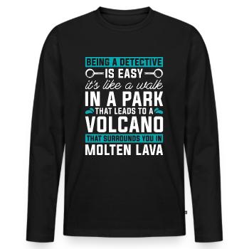 Detective Being A Detective Is Easy Investigation - Men's Premium Organic Long Sleeve Shirt - black - Front - Nico (187cm)