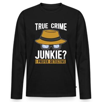 Detective True Crime Junkie Investigation Sheriff - Männer Premium Bio Langarmshirt - Schwarz - Vorne - Nico (187cm)
