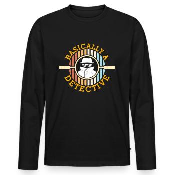 Detective Basically A Detective Retro Investigator - Men's Premium Organic Long Sleeve Shirt - black - Front - Nico (187cm)