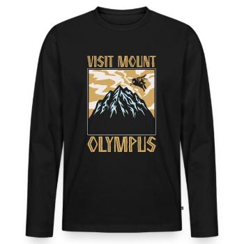 Mythologie grecque Visitez le mont Olympe Grèce antique - T-shirt manches longues Premium bio Homme - noir - Devant - Nico (187cm)