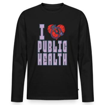 Public Health Worker I Heart Public Health Care - Men's Premium Organic Long Sleeve Shirt - black - Front - Nico (187cm)