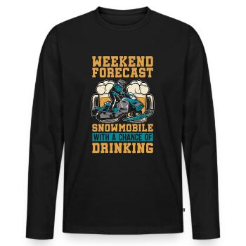 Prévisions de fin de semaine de course de motoneige Sports d’hiver - T-shirt manches longues Premium bio Homme - noir - Devant - Nico (187cm)