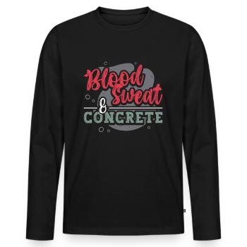 Concrete Finisher Blood Sweat & Concrete Mason - Männer Premium Bio Langarmshirt - Schwarz - Vorne - Nico (187cm)