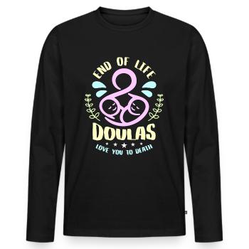 Doula Fin De Vie Doulas Love You Compagnon de naissance - T-shirt manches longues Premium bio Homme - noir - Devant - Nico (187cm)