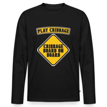 Cribbage Board On Board Playing Cards Tournament - T-shirt manches longues Premium bio Homme - noir - Devant - Nico (187cm)