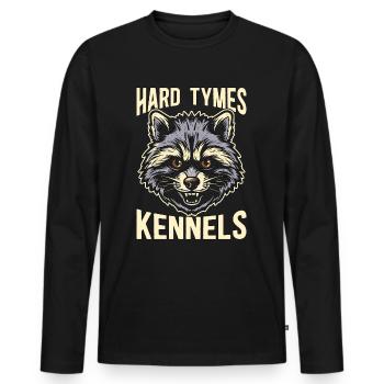 Raccoon Hunting Hard Tymes Kennels Hunting Dogs - Men's Premium Organic Long Sleeve Shirt - black - Front - Nico (187cm)