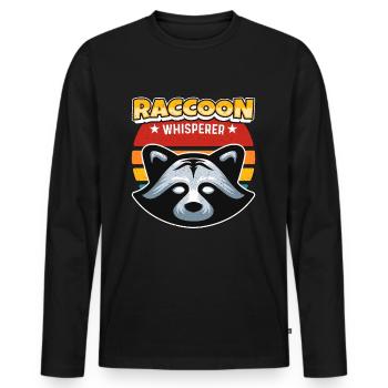 Chasseur de ratons laveurs Le chuchoteur aime la nature sauvage - T-shirt manches longues Premium bio Homme - noir - Devant - Nico (187cm)