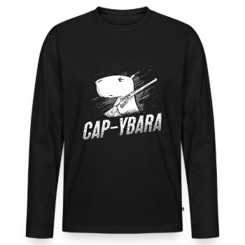Capybara Cap-Ybara Rongeur Propriétaire d’animaux Capybara Lover - T-shirt manches longues Premium bio Homme - noir - Devant - Nico (187cm)