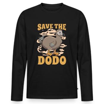 Dodo Bird Save The Dodo Flightless Bird Animals - Men's Premium Organic Long Sleeve Shirt - black - Front - Nico (187cm)