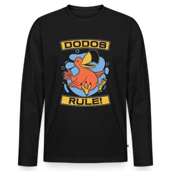 Dodo Bird Dodos Rule Flightless Bird Ornithology - Men's Premium Organic Long Sleeve Shirt - black - Front - Nico (187cm)