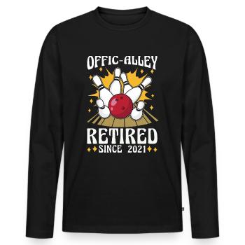 Alley Bowling Offic-Alley Centre de bowling retraité - T-shirt manches longues Premium bio Homme - noir - Devant - Nico (187cm)