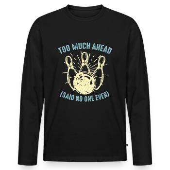 Alley Bowling Trop Joueur de la Ligue de Bowling en tête - T-shirt manches longues Premium bio Homme - noir - Devant - Nico (187cm)