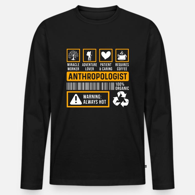 Anthropology Anthropologist Ethnography Forensic - Männer Premium Bio Langarmshirt - Schwarz