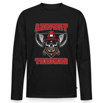 Sports de cible Axepert Thrower Tir Sports - T-shirt manches longues Premium bio Homme - noir - Devant - Nico (187cm)